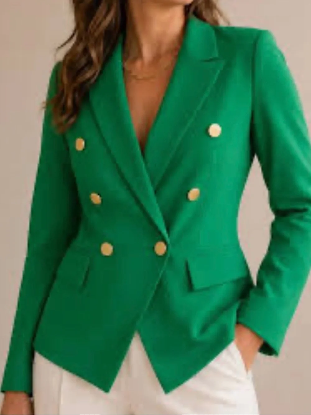 House Of Harlow 1960  Double-Breasted Green Blazer Jacket